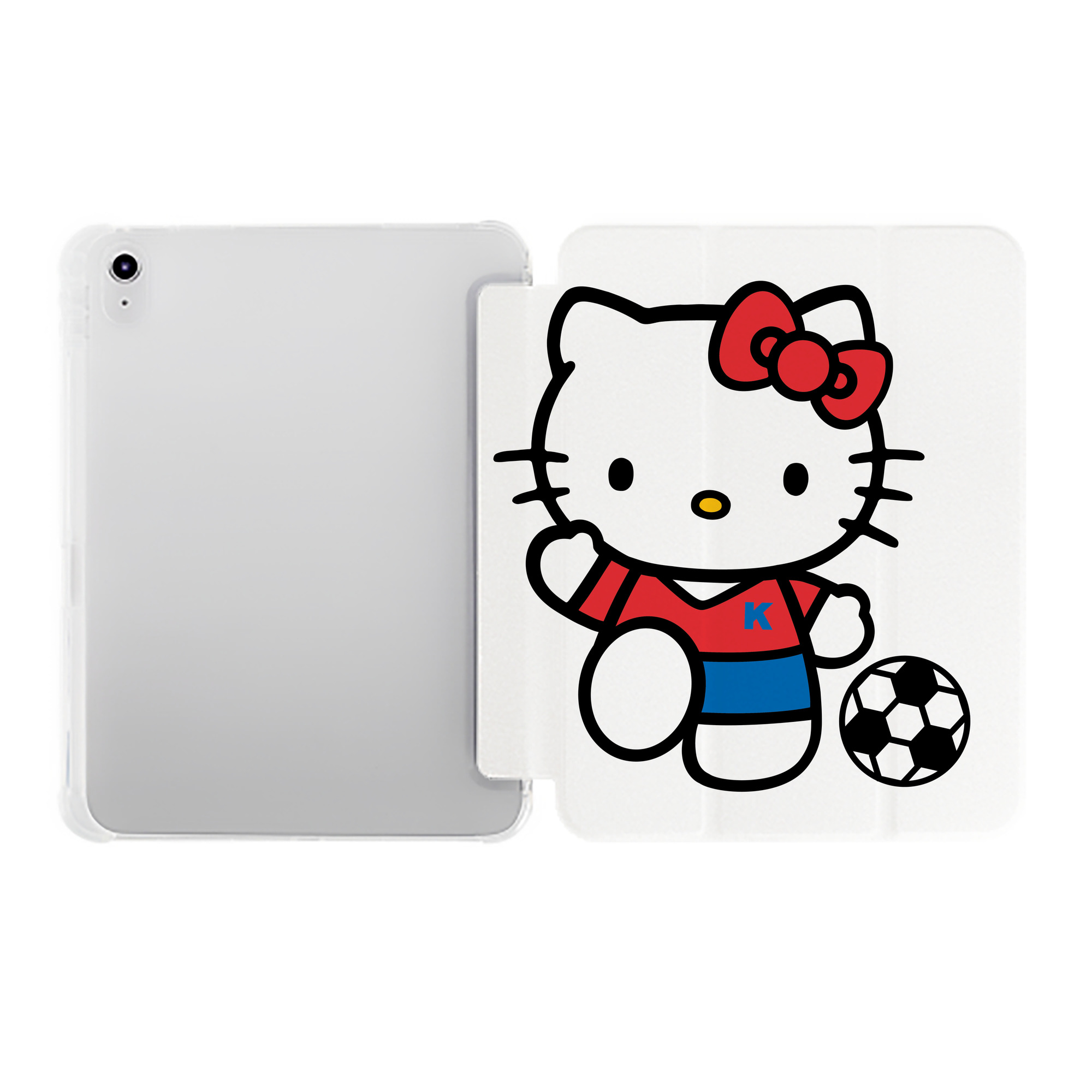 （画像用） Hello Kitty ハローキティ IPad ケース ペン収納付き 三つ折りスタンド PUレザー×シリコン 対応機種9.5/10.5/10.9インチ
